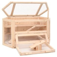 Vidaxl Kavez za hrčke 80x40x43 cm puno drvo jele