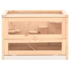 Vidaxl Kavez za hrčka 60x35,5x42 cm Masivno drvo jele