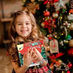 Netscroll Božićni adventski kalendar s 22 privjeska i 2 podesive narukvice, 24-dnevni DIY set za djecu i tinejdžere, čarobno praznično iznenađenje, božićni poklon, MerryChristmas