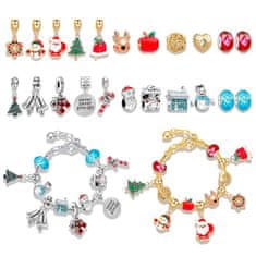 Netscroll Božićni adventski kalendar s 22 privjeska i 2 podesive narukvice, 24-dnevni DIY set za djecu i tinejdžere, čarobno praznično iznenađenje, božićni poklon, MerryChristmas