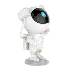 Netscroll LED noćna lampa astronaut, projektor galaksije, svjetlosni efekt svemira, senzor pokreta, daljinski upravljač, USB punjenje, rotirajuća glava, AstronautLamp