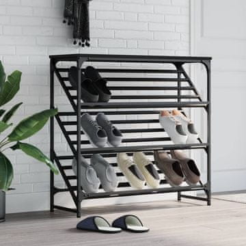 Vidaxl Stalak za cipele, crni, 90x30x85 cm, materijal na bazi drveta