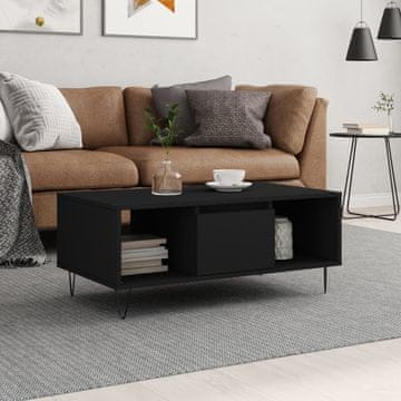 Vidaxl Klub stolić, crni, 90x50x36,5 cm, materijal na bazi drva
