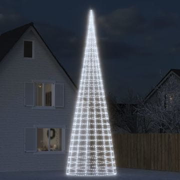 Vidaxl Lampice za božićno drvce, montaža na stup, 3000 hladno bijelih LED dioda, 800 cm
