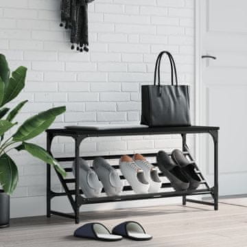 Vidaxl Stalak za cipele, crni, 90x30x45 cm, materijal na bazi drveta