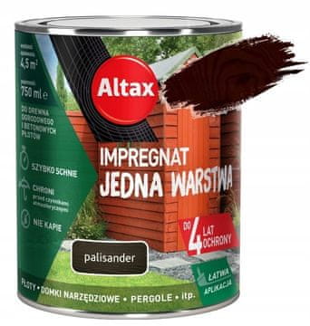 Altax Jednoslojna impregnacija za drvo i beton, ružino drvo, 0,75 l