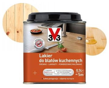 V33 Bezbojni lak za kuhinjske radne ploče 0,5l