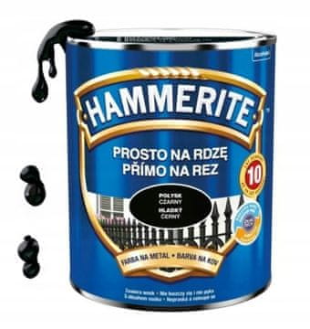 Hammerite metalna boja bez ikakve boje hrđe, sjajna crna 0,7 l