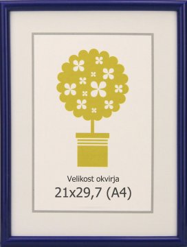 Karako Okvir za fotografiju 21x29,7 cm, plastika, zidni, 95 plavi A4