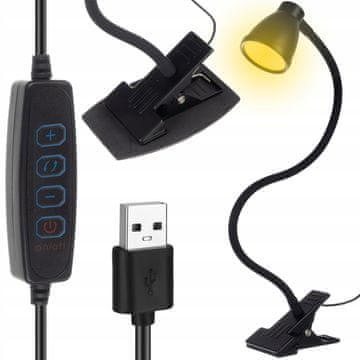 Malatec USB 24 LED pomična stolna lampa 3 načina osvjetljenja dim. crno