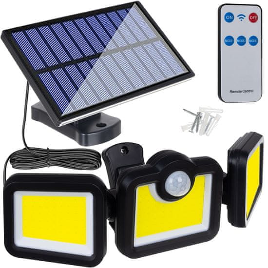 Malatec LED 171 COB solarna svjetiljka sa senzorom pokreta 2400mah IP65