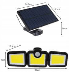 Malatec LED 171 COB solarna svjetiljka sa senzorom pokreta 2400mah IP65