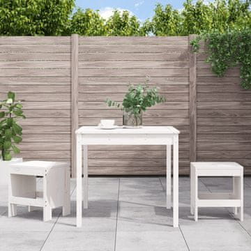 Vidaxl Vrtni bistro set od 3 dijela, bijeli, borovina