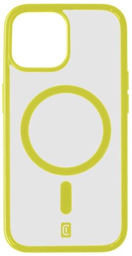 Cellularline zaštitna maskica Pop Mag stražnja maskica s podrškom za Magsafe za Apple iPhone 15, prozirna / limeta  POPMAGIPH15L