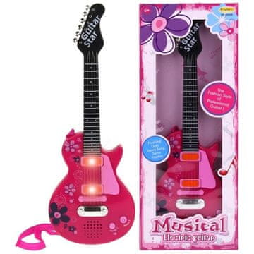 Nobo Kids Električna gitara za djecu, rock metal žice, roza