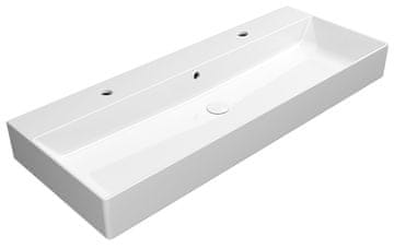 Gsi KUBE X Dvostruki umivaonik 120x47 cm, bijela ExtraGlaze keramika