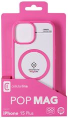 CellularLine Stražnja maskica Pop Mag s podrškom Magsafe za Apple iPhone 15 Plus, prozirna / roza (POPMAGIPH15MAXF)