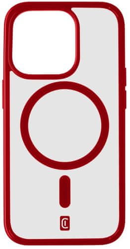 Cellularline zaštitna stražnja maskica ​​Pop Mag stražnja maskica ​​s Magsafe podrškom za Apple iPhone 15 Pro Max prozirna / crvena POPMAGIPH15PRMR