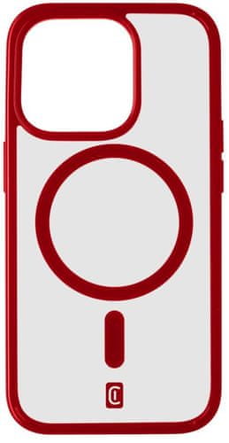 Cellularline zaštitna stražnja maskica ​​Pop Mag stražnja maskica ​​s Magsafe podrškom za Apple iPhone 15 Pro prozirna / crvena POPMAGIPH15PROR