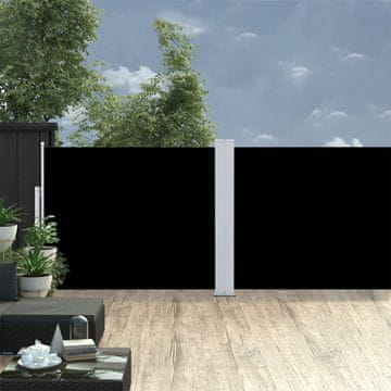 Vidaxl Uvlačna bočna tenda crna 140 x 1000 cm