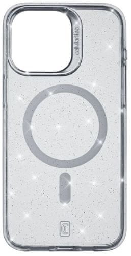 Zaštitna maskica Cellularline Sparkle Mag s podrškom za Magsafe za Apple iPhone 15 Pro prozirna Sparkle Finish SPARKMAGIPH15PROT
