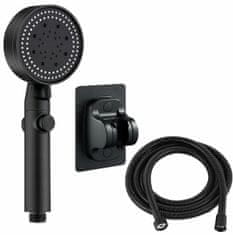 aptel Tuš ručka EKO inox crna 5 funkcija + crijevo 150cm i nosač