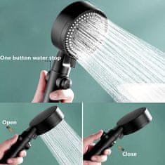 aptel Tuš ručka EKO inox crna 5 funkcija + crijevo 150cm i nosač