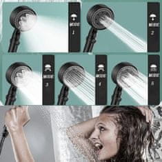 aptel Tuš ručka EKO inox crna 5 funkcija + crijevo 150cm i nosač