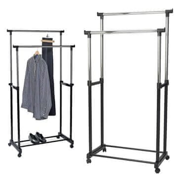 Verkgroup Dupla alu. podesivi stalak za vješanje odjeće na kotačima 160cm