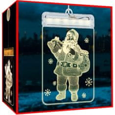 Malatec Gravirani 3D pleksiglas LED toplo bijeli Djed Božićnjak 17 cm