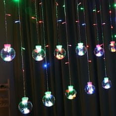 Malatec Božićna svjetla svjetlosna zavjesa 108 LED RGB 8 funkcija USB kuglice
