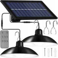 Malatec 2x solarno viseće 80W LED svjetiljke hladno bijelo 3600mAh IP44