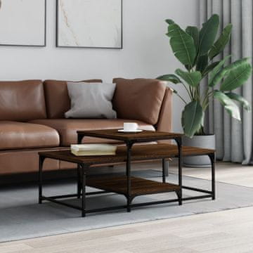 Vidaxl Klub stolić smeđi hrast 102x60x45 cm