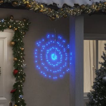 Vidaxl Božićni ukrasi sa 140 LED lampica, 8 kom, plavi, 17 cm