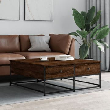 Vidaxl Klub stolić smeđi hrast 100x99x40 cm