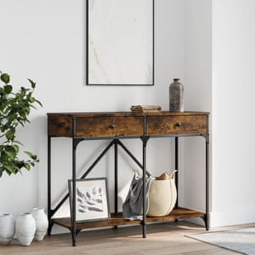 Vidaxl Konzolni stolić dimljeni hrast 100x39x78,5 cm