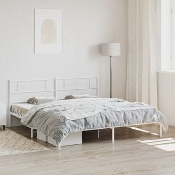 Vidaxl Metalni okvir kreveta s uzglavljem bijeli 183x213 cm