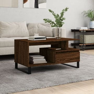 Vidaxl Klub stolić smeđi hrast 90x49x45 cm Materijal na bazi drva