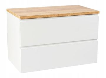 Deftrans Kupaonski ormarić s radnom pločom 80x50 cm, viseći, bijeli sjaj, Modus