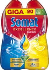 Somat Excellence Duo gel za pranje posuđa, limun, 2 x 810 ml