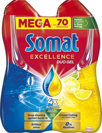 Somat Excellence Duo gel za perilicu posuđa, 2 x 630 ml