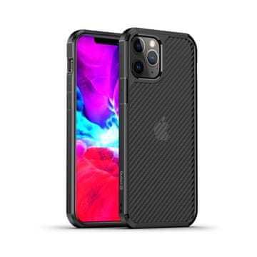 Crong Hybrid Carbon - maskica za iPhone 12 Pro Max (crna)