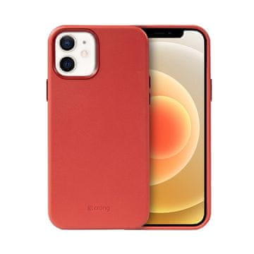 Crong Essential Cover - Futrola od PU kože za iPhone 12 / iPhone 12 Pro (crvena)