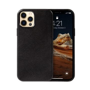 Crong Essential Cover - Futrola od umjetne kože za iPhone 12 Pro Max (crna)