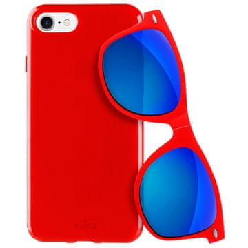Puro Sunny Kit - Set futrola za iPhone SE (2022 / 2020) / 8 / 7 + sklopive sunčane naočale (crvene)