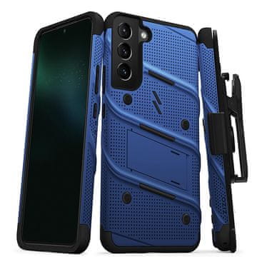 ZIZO BOLT serija - Oklopna maska za Samsung Galaxy S22+ s 9H staklom za ekran + držač sa postoljem (plava)
