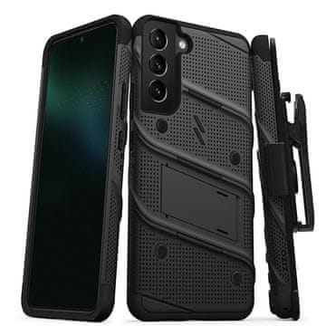 ZIZO BOLT serija - Oklopna maska za Samsung Galaxy S22+ s 9H staklom za ekran + držač sa postoljem (crna)