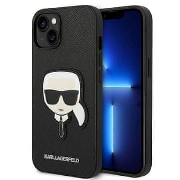 Karl Lagerfeld Saffiano Karl Head maskica - maskica za iPhone 14 Plus (crna)