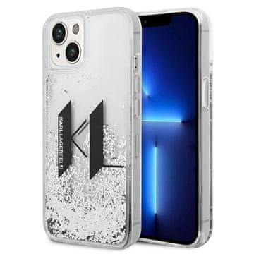 Karl Lagerfeld Karl Lagerfeld Liquid Glitter Big KL etui za iPhone 14/15/13 - srebrni