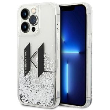 Karl Lagerfeld Karl Lagerfeld Liquid Glitter Big KL etui za iPhone 14 Pro - srebrni
